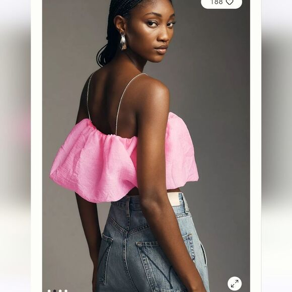 Anthropologie Maeve Diamond Strap Crop Top M NWT - Picture 6 of 6